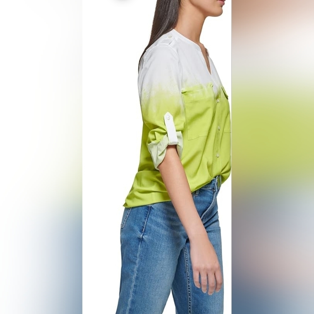 Vibrant Green Button-Up Shirt